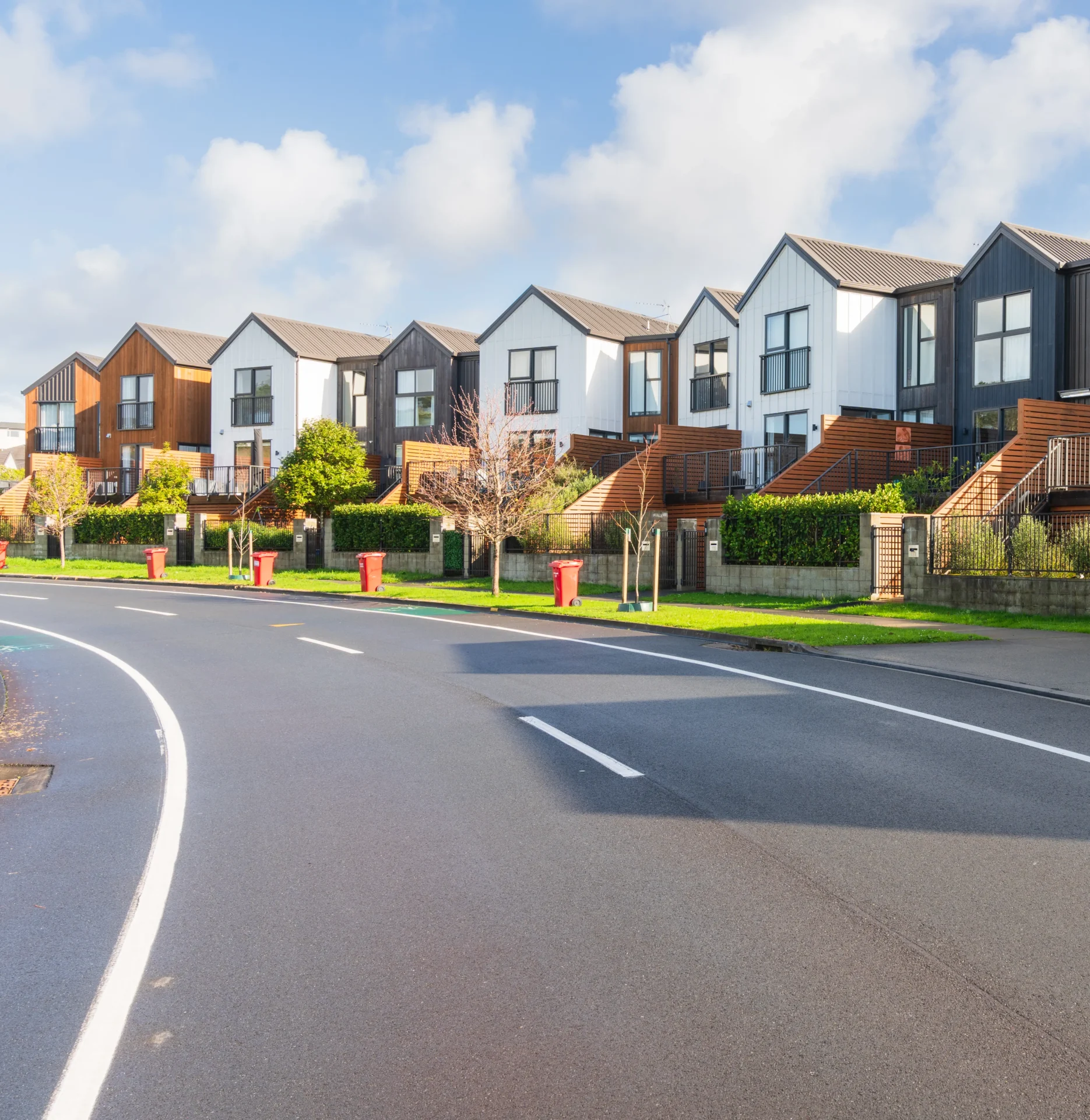 Residential area with modern architecture